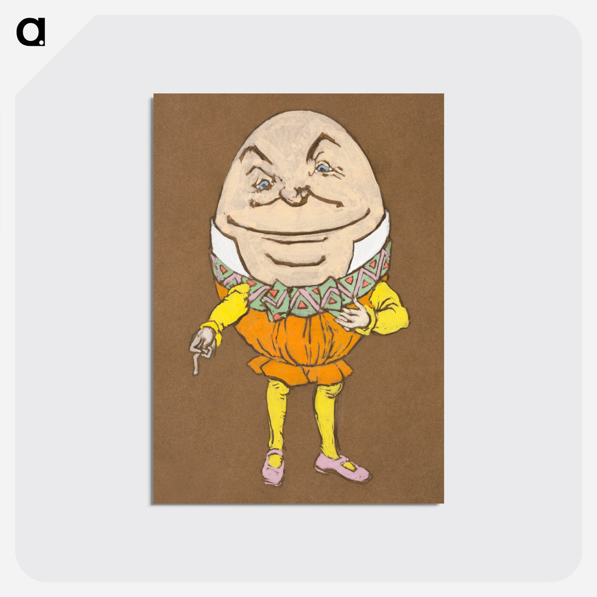 Humpty Dumpty Costume Design for Alice in Wonderland - 不思議の国のアリス Postcard.