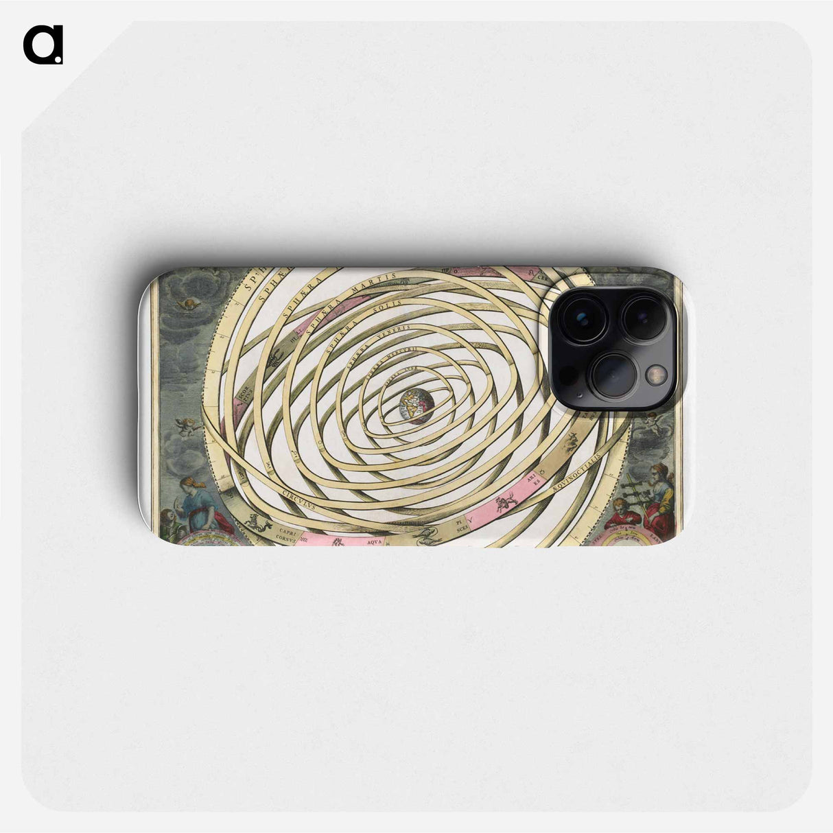 Scenograph of the Planetary Orbits Encompassing the Earth - アンティーク地図 Phone Case.