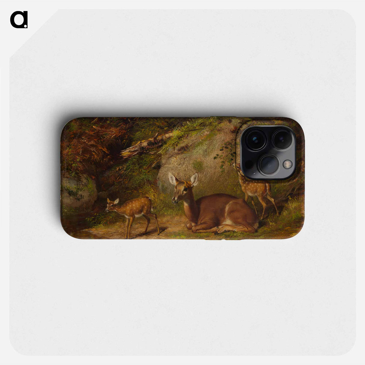 Doe and Two Fawns - アーサー フィッツウィリアム テイト Phone Case.