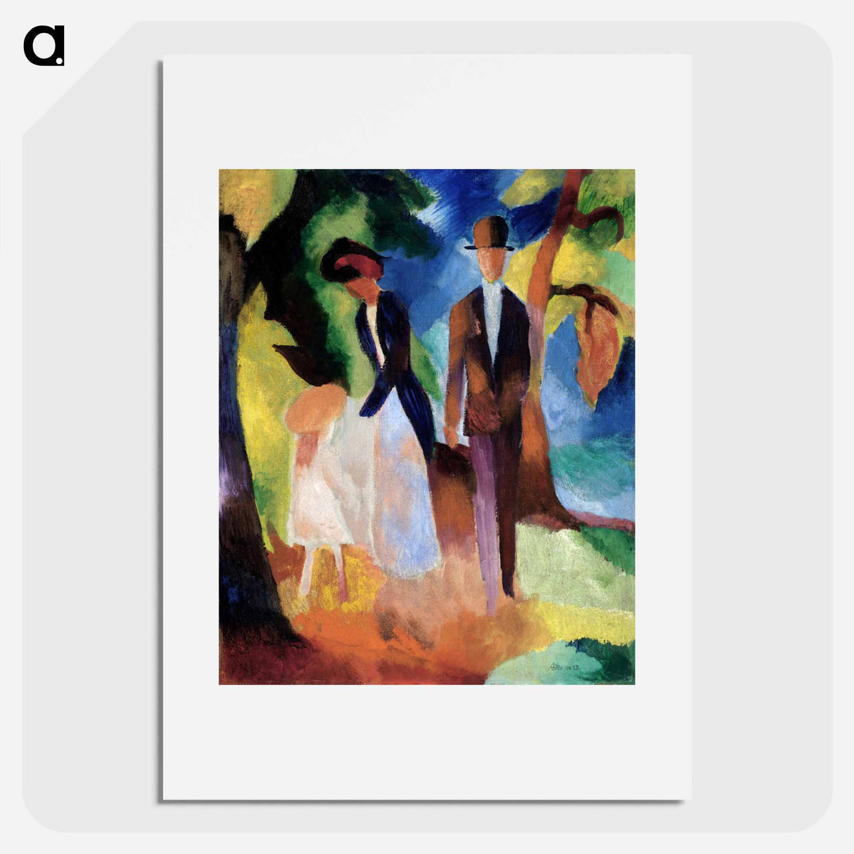 People by a Blue Lake - オーガスト マッケ Poster.