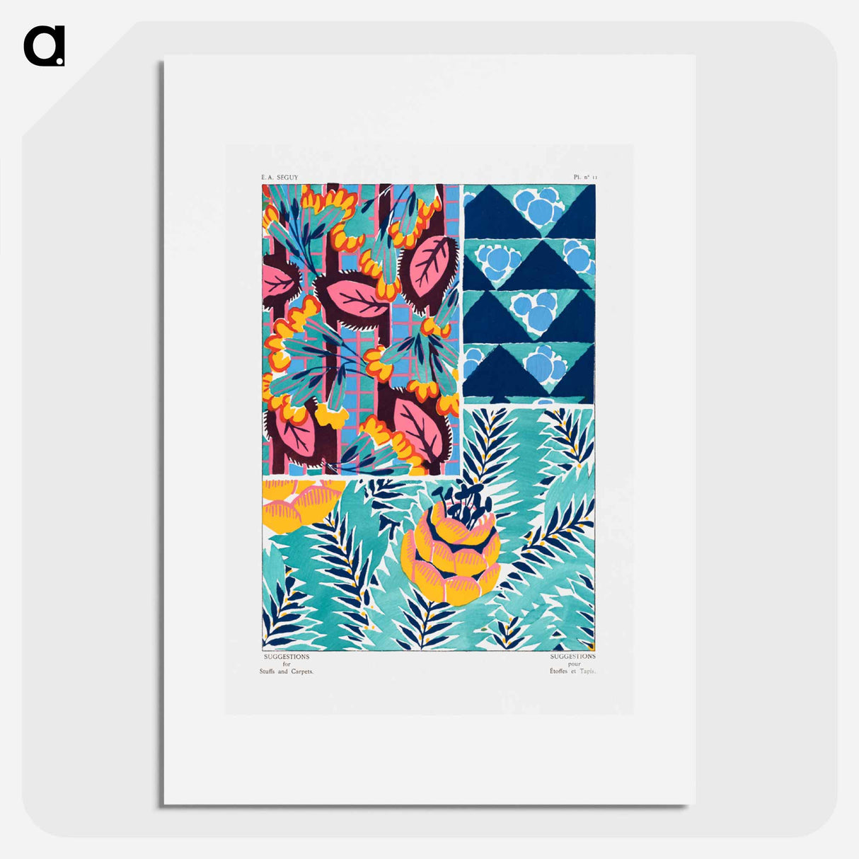 Suggestions pour étoffes et tapis: 60 motifs en couleur - E.A.セギー Poster.
