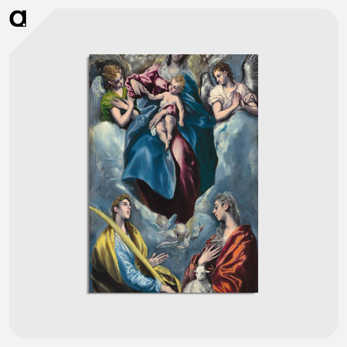 El Greco's Madonna and Child with Saint Martina and Saint Agnes - エル グレコ Postcard.
