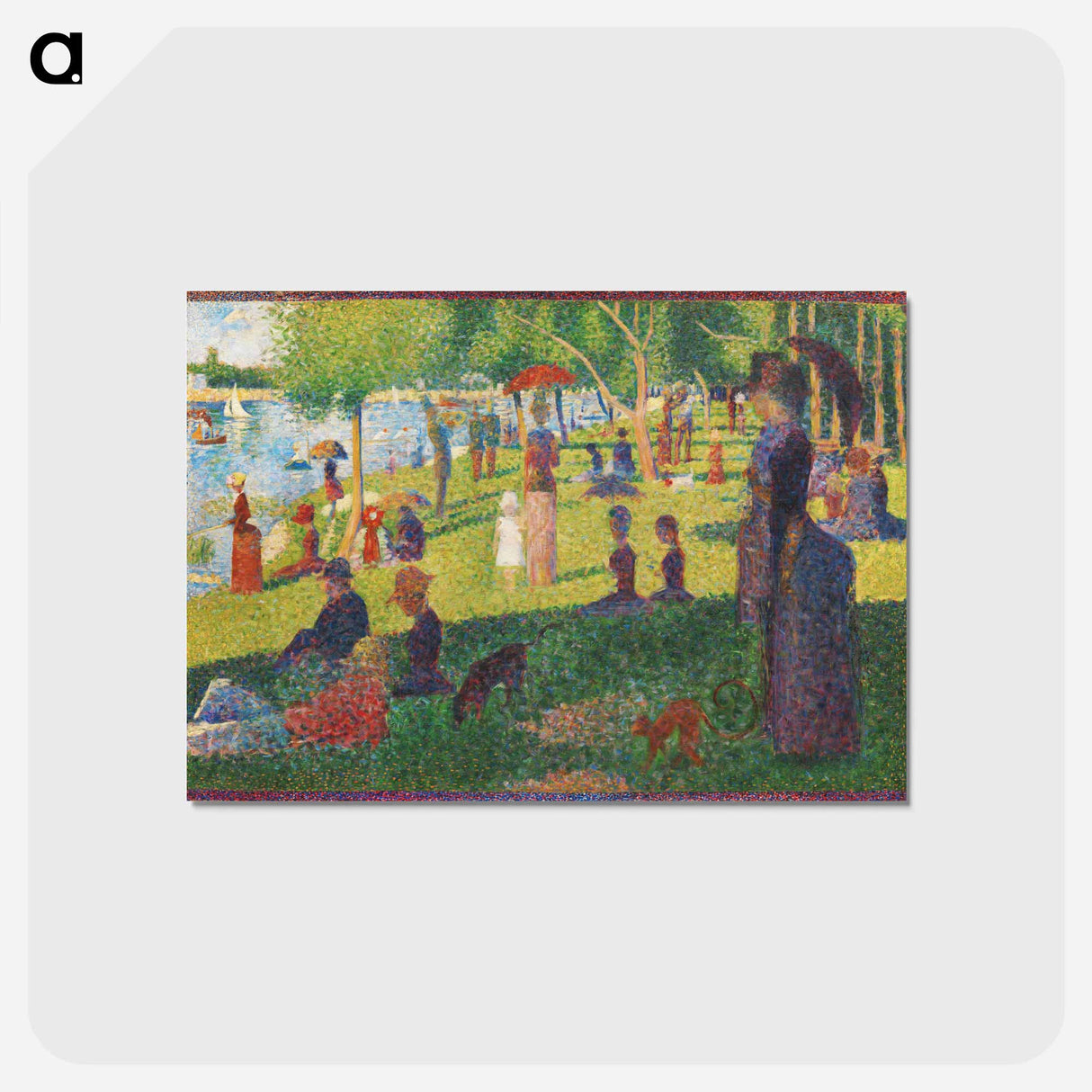 アートポストカード-Study For a Sunday on La Grande Jatte - ジョルジュ スーラ Postcard.
