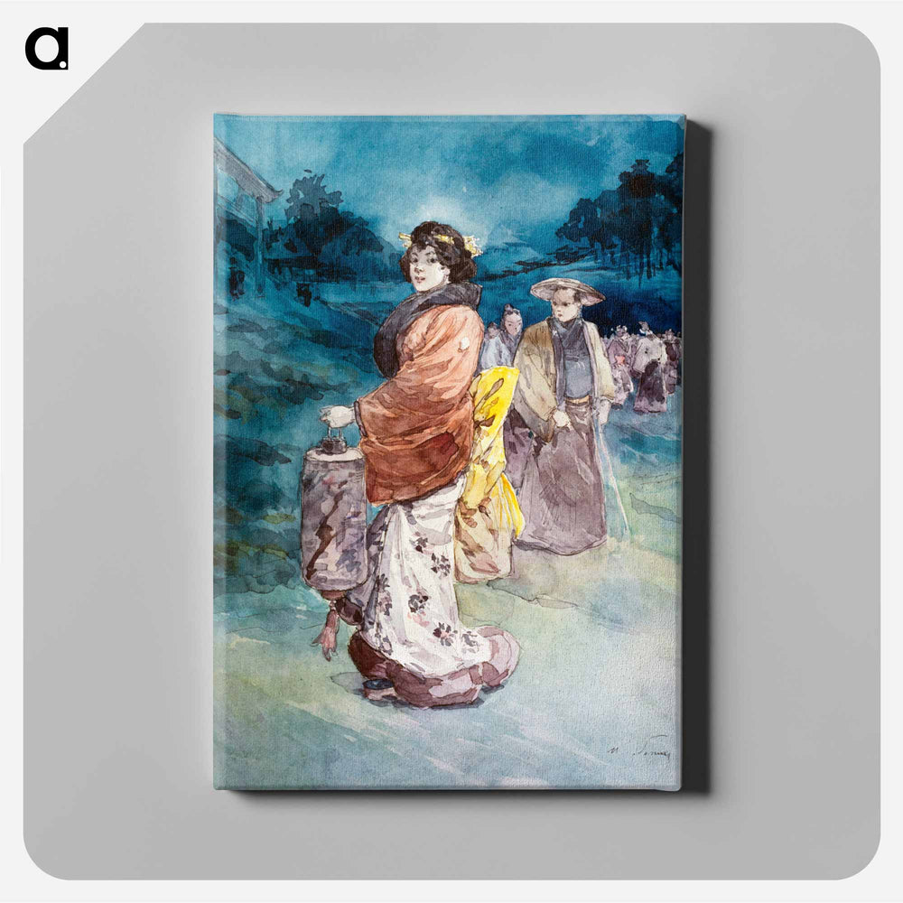 Procession of characters in Japanese costume - アンリ ソム Canvas.