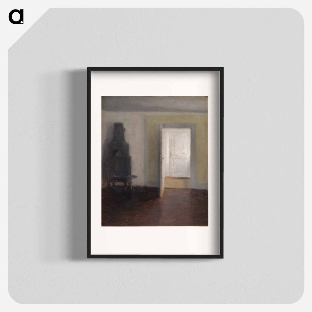 Interior. The old tile stove. Albertine Lyst, Lyngby - Vilhelm Hammershøi Poster.