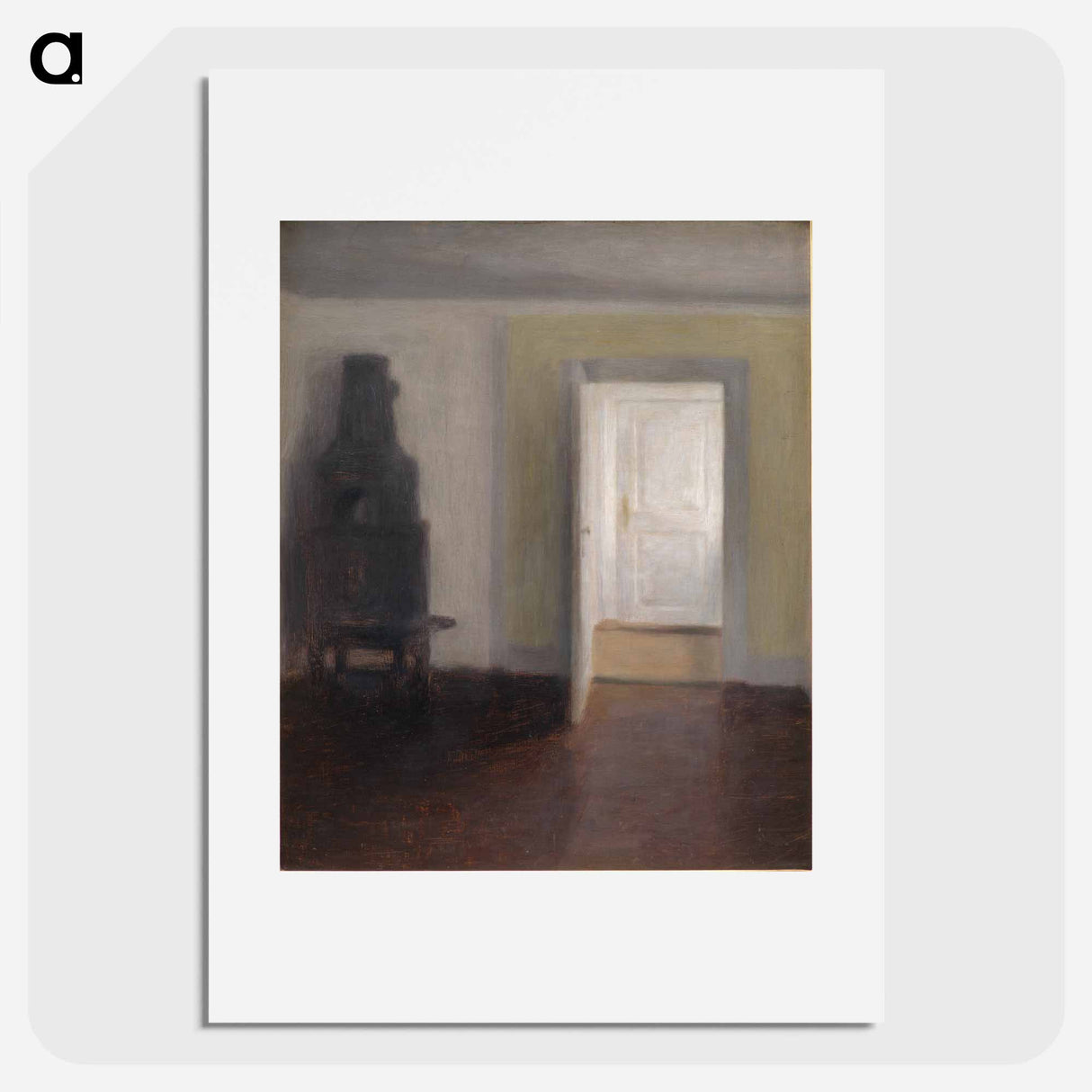 Interior. The old tile stove. Albertine Lyst, Lyngby - Vilhelm Hammershøi Poster.
