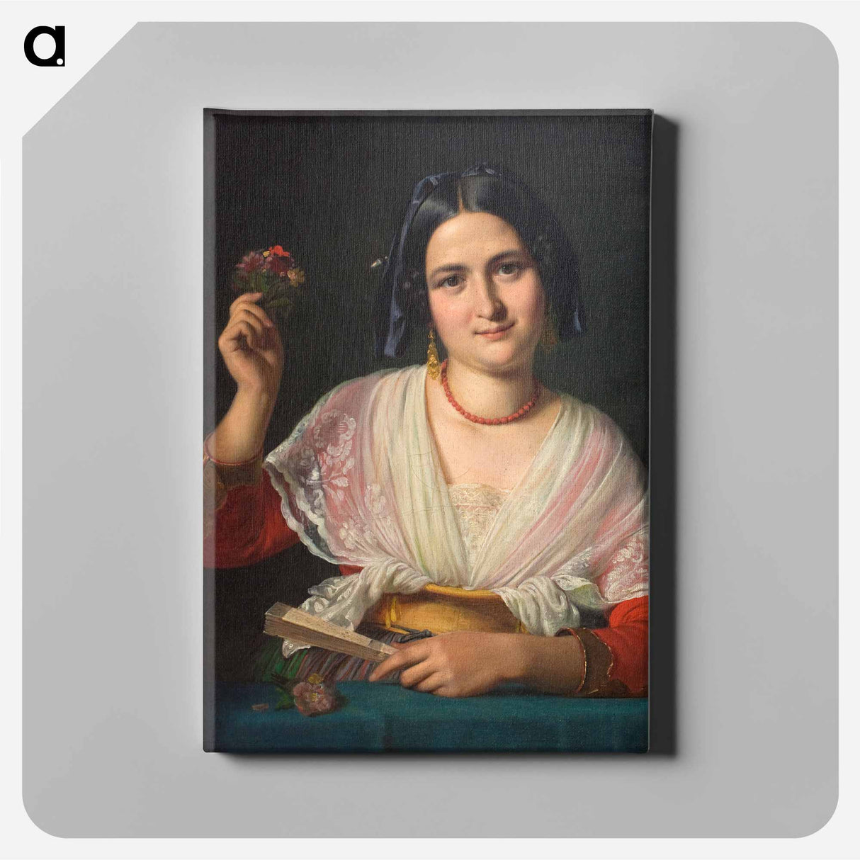 A Roman woman in carnival costume - Wilhelm Marstrand Canvas.