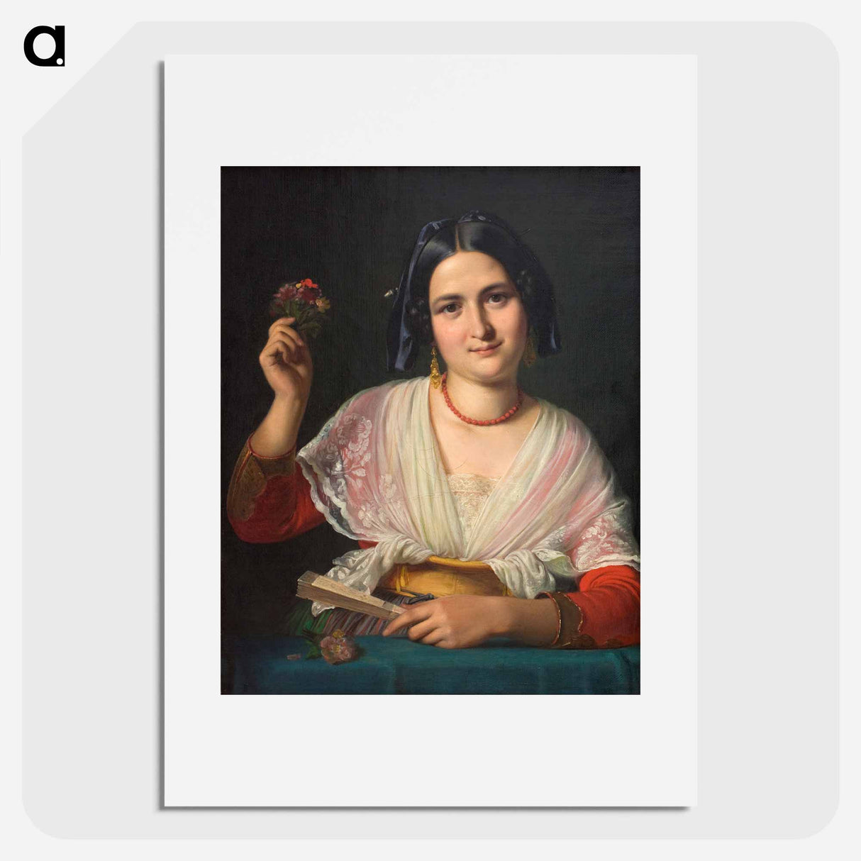 A Roman woman in carnival costume - Wilhelm Marstrand Poster.