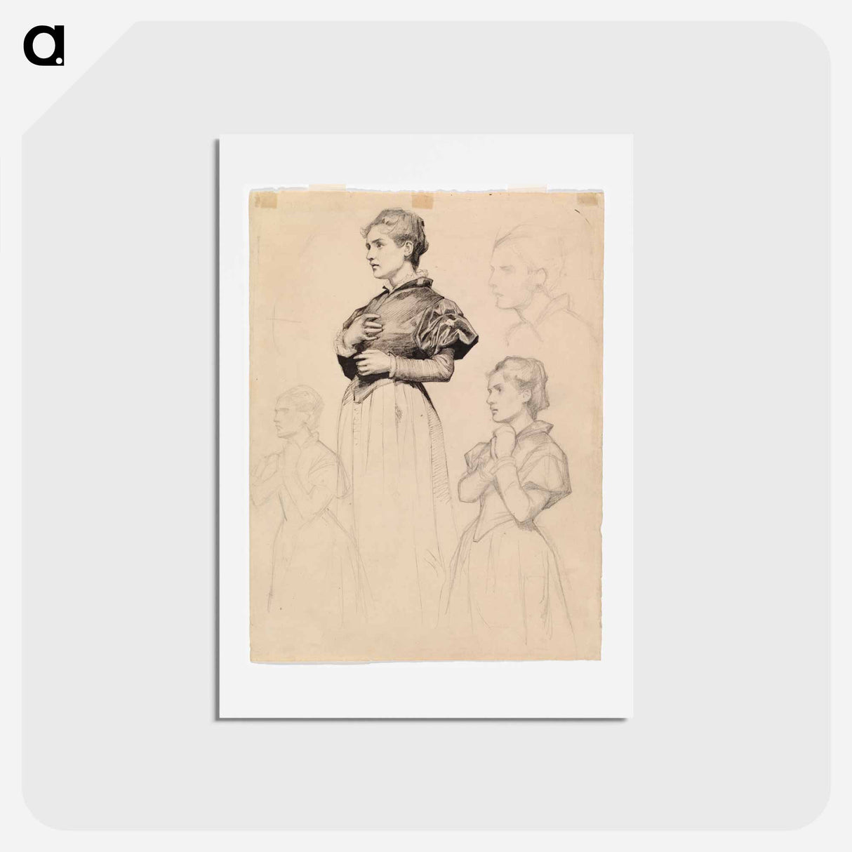 Study for Duke Karl insulting the corpse of Klaus Fleming - アルバート エーデルフェルト Postcard.