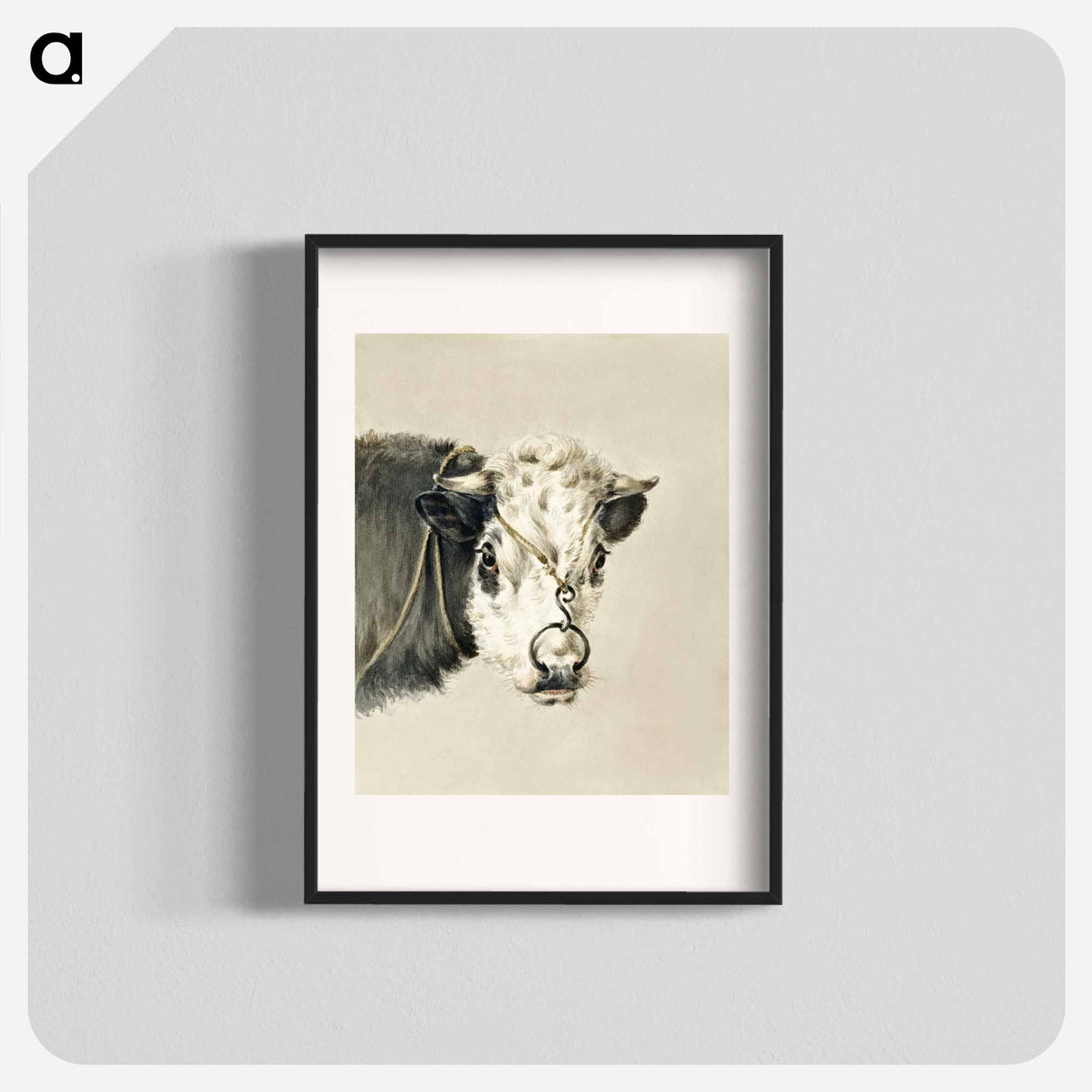 Head of a cow, with a ring through the nose - ジャン ベルナール Poster.