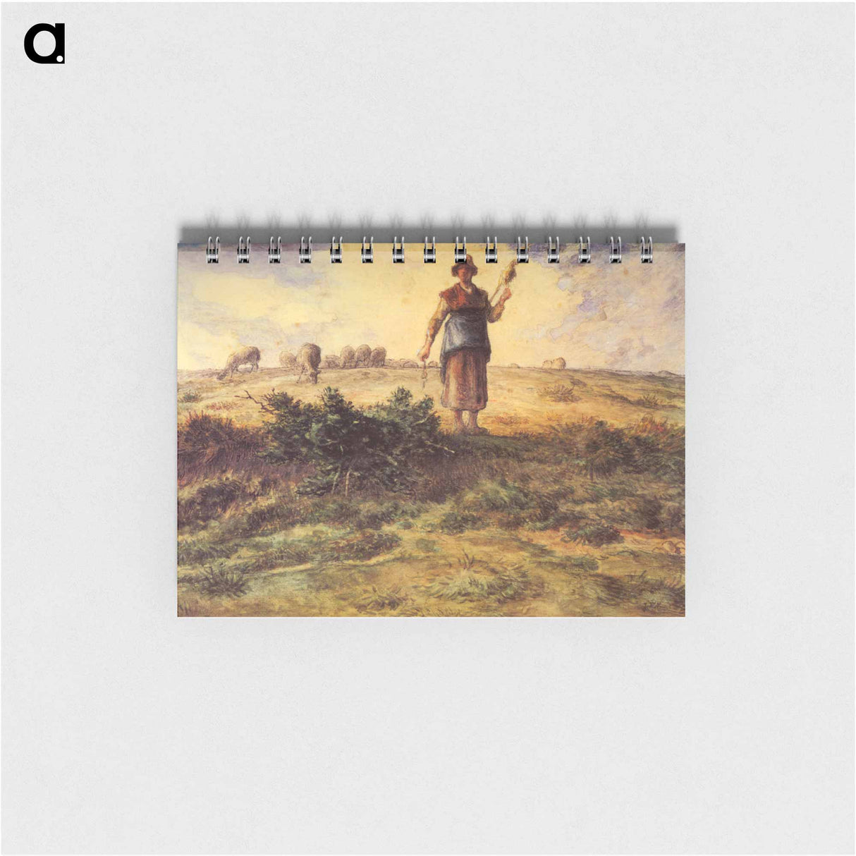 アートメモ帳-A Shepherdess And Her Flock - ジャン フランソワ ミレー Memo.
