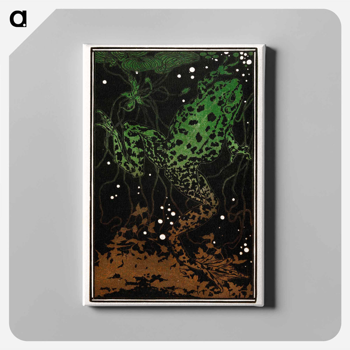 Swimming frog - Julie de Graag Canvas.