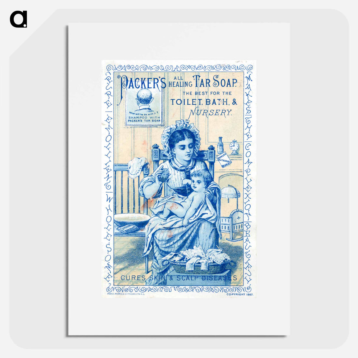 アートポスター-Packer's All Healing Tar Soap: the Best for the Toilet, Bath, & Nursery : Cures Skin & Scalp Diseases
- 国立医学図書館 Poster.