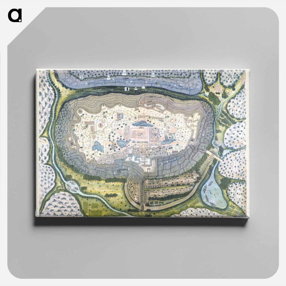 Fortified City of Ranthambhor - アンティーク地図 Canvas.