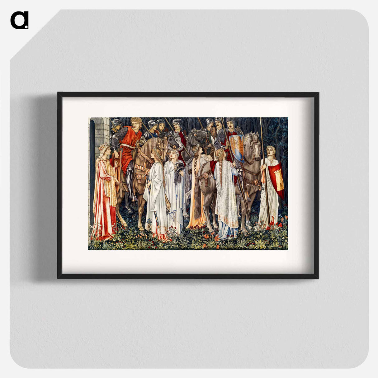 Quest for the Holy Grail Tapestries: The Arming and Departure of the Knights - エドワード バーン ジョーンズ Poster.