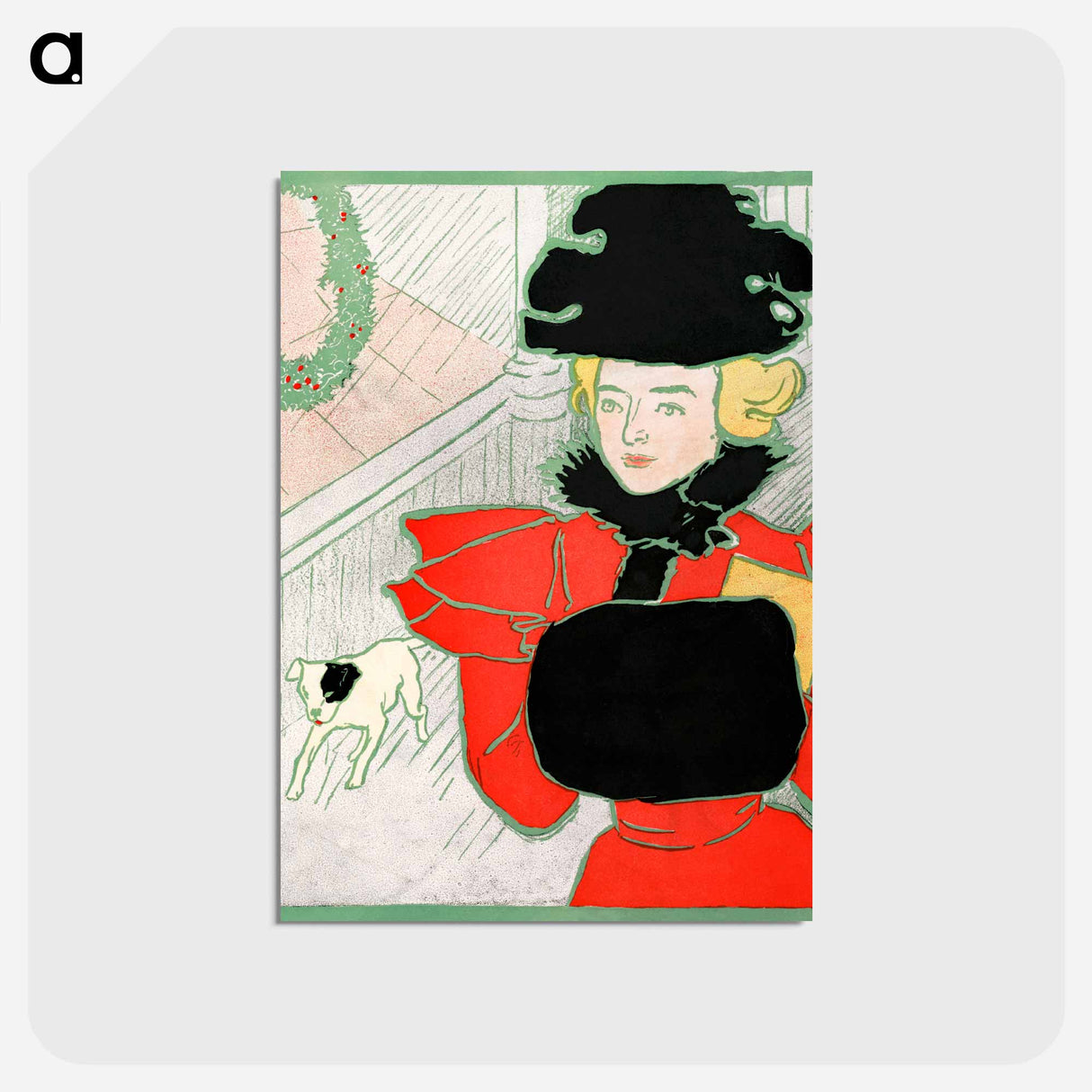 アートポストカード-Vintage Christmas card print in high resolution by Edward Penfield - エドワード ペンフィールド Postcard.