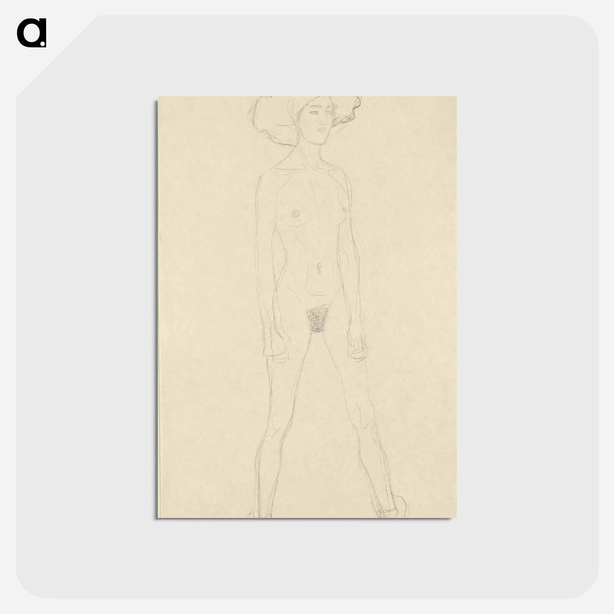 アートポストカード-Standing female nude - グスタフ クリムト Postcard.