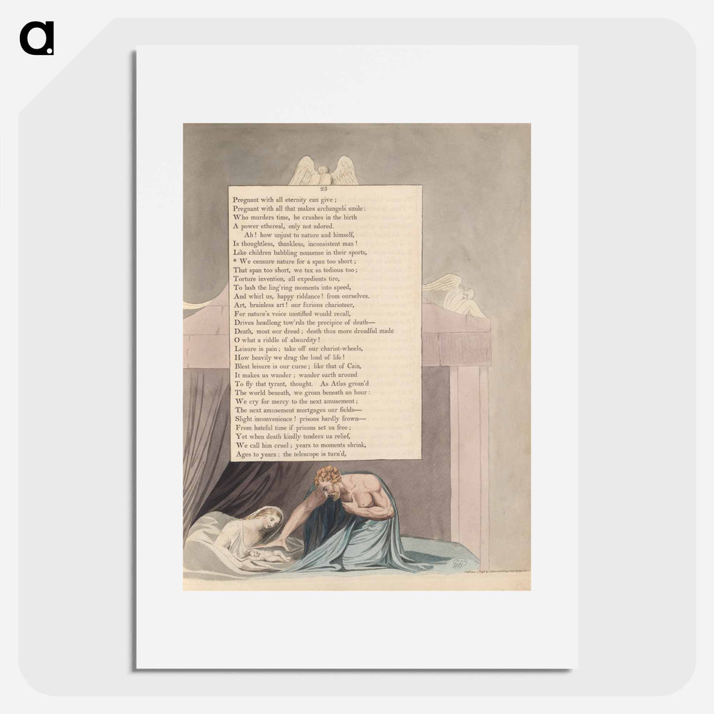 Young's Night Thoughts, Page 23, "We Censure Nature for a Span Too Short" - William Blake Poster.