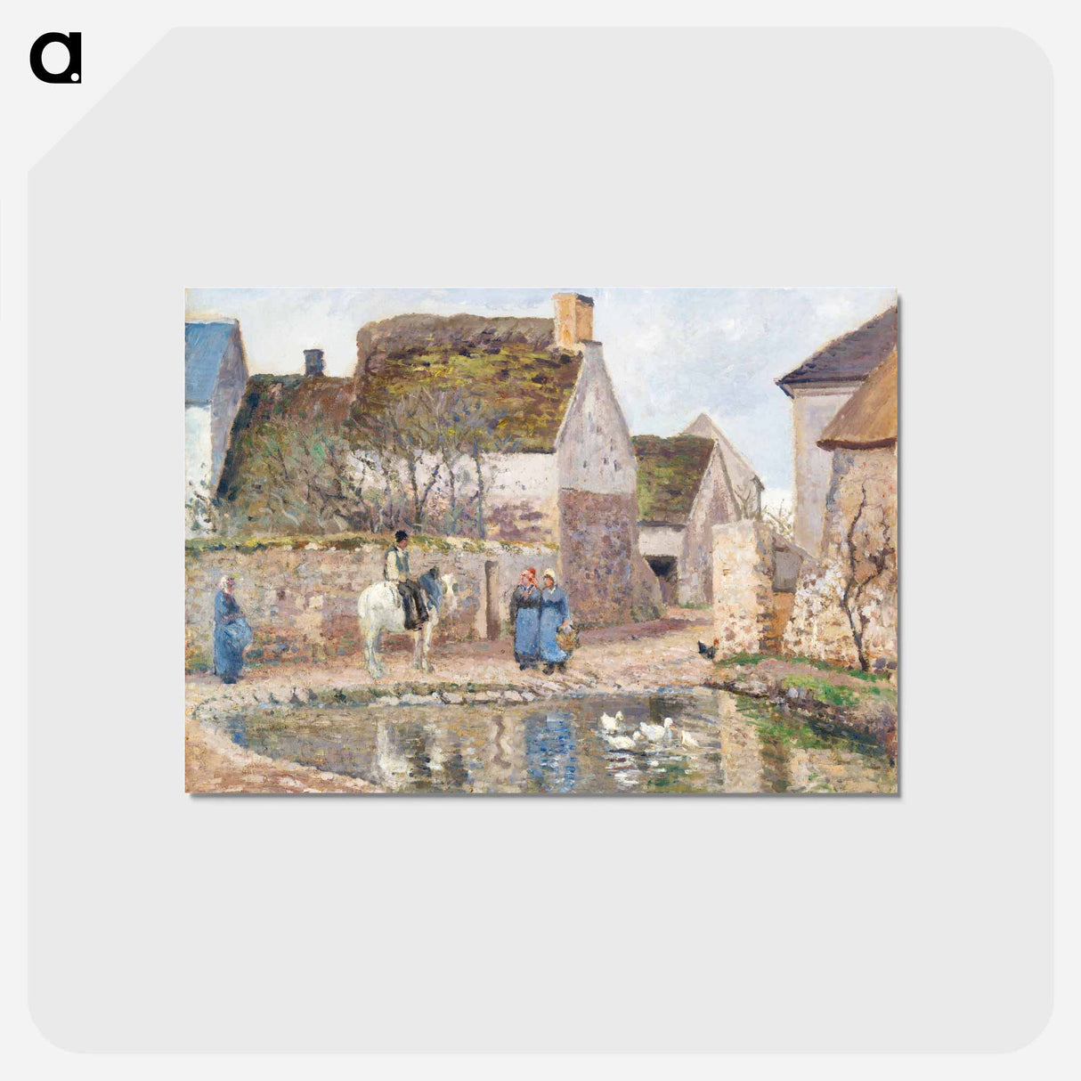 アートポストカード-A Pond in Ennery - カミーユ ピサロ Postcard.