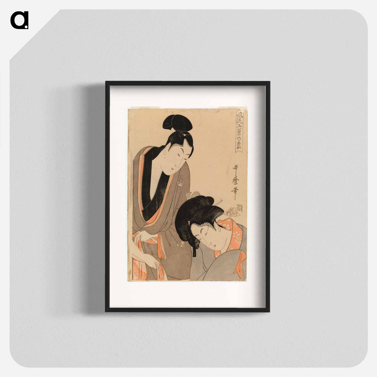 Rakastava pari - 喜多川 歌麿 Poster.