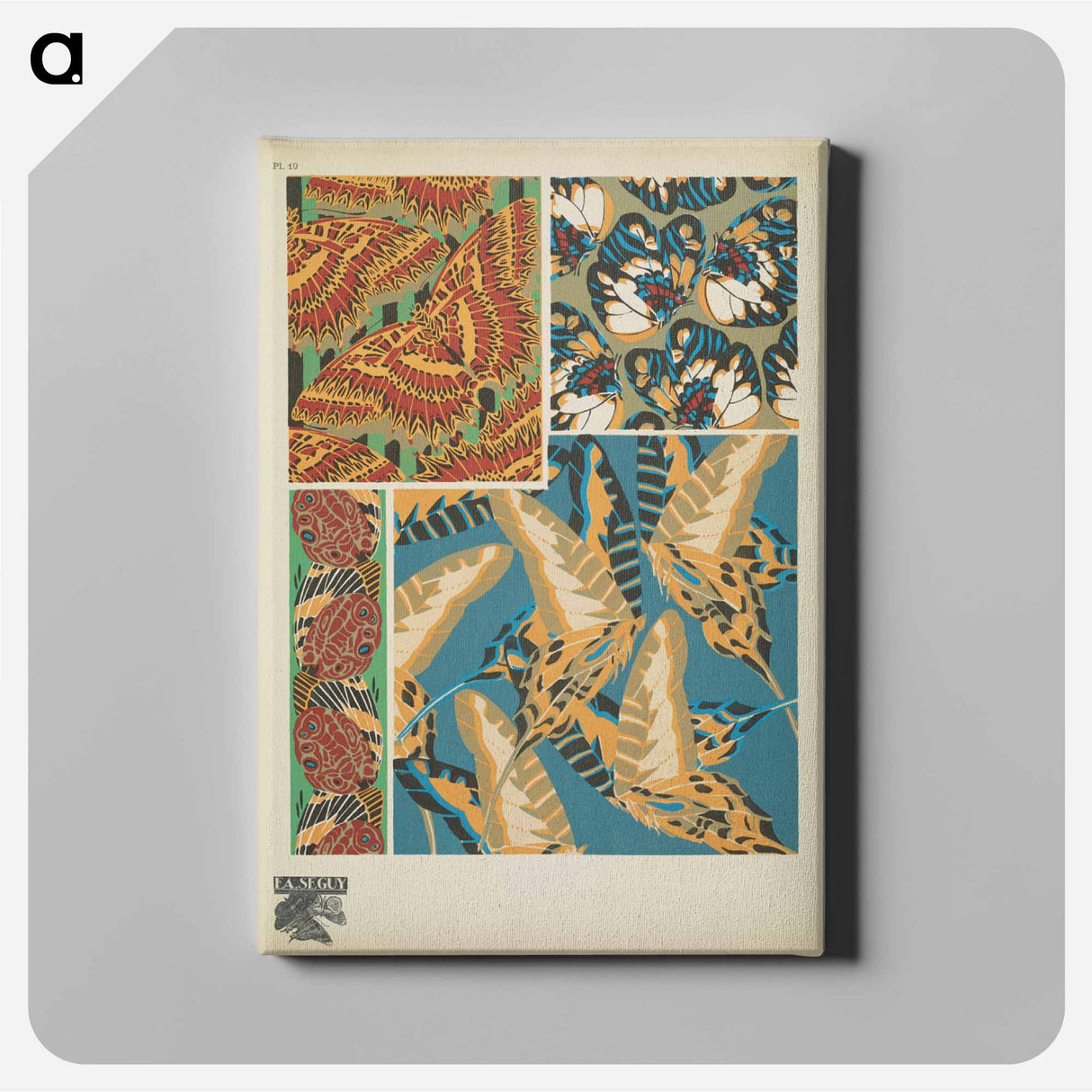 E.A. Séguy's vintage butterflies pattern art deco from Papillons - E.A.セギー Canvas.