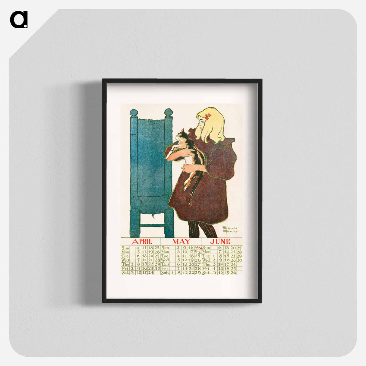 Vintage calendar print by Edward Penfield - Edward Penfield Poster.