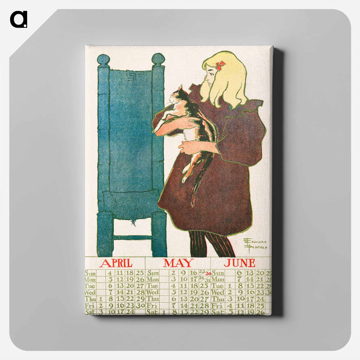 アートパネル-Vintage calendar print by Edward Penfield - エドワード ペンフィールド Canvas.