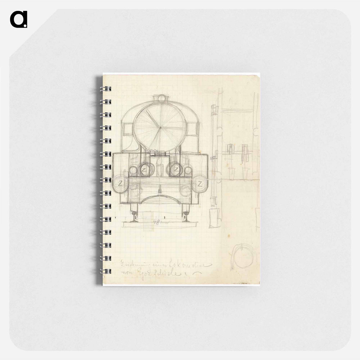 Locomotive from the front (child's drawing) - エゴン シーレ Memo.