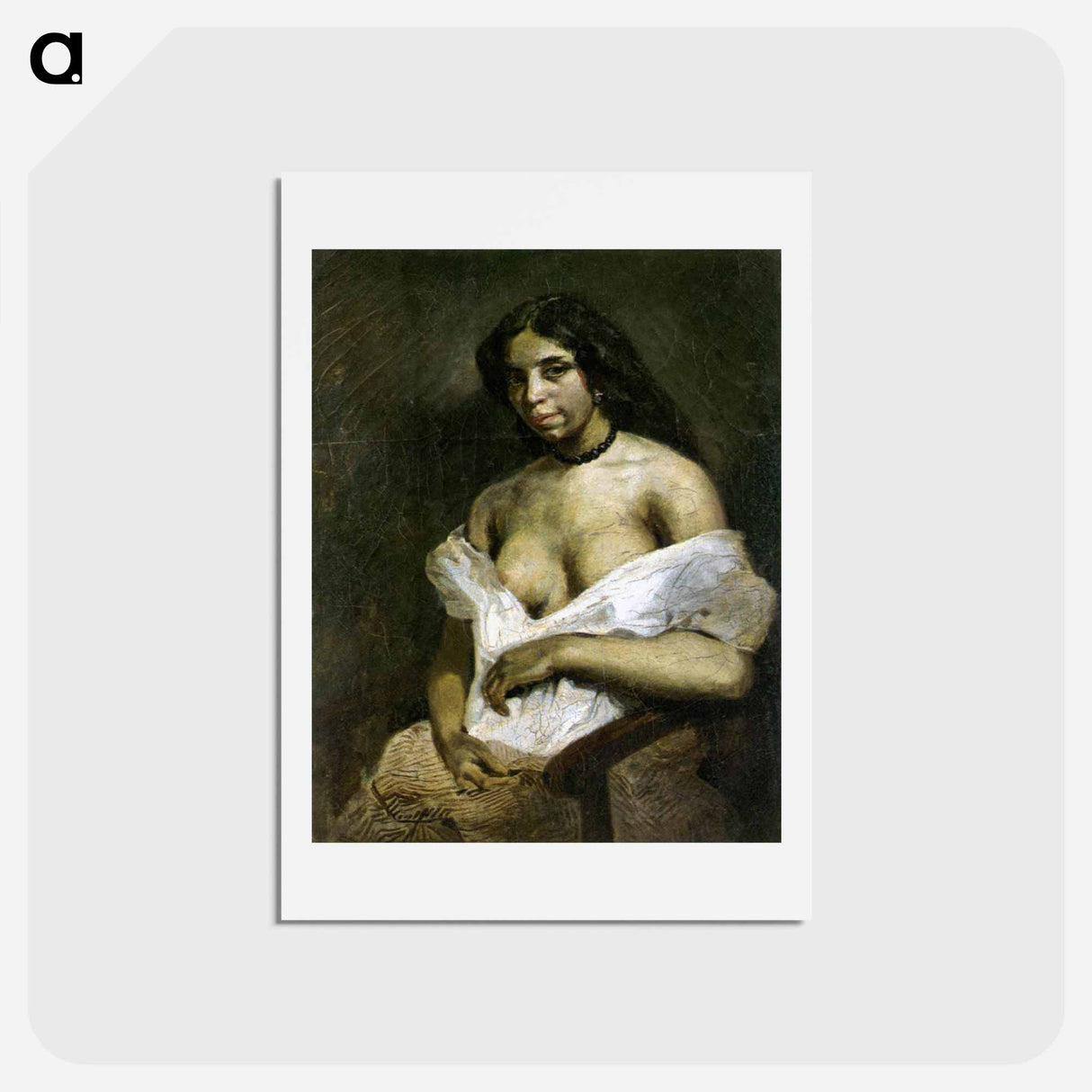 アートポストカード-A Mulatto Woman - ウジェーヌ ドラクロワ Postcard.
