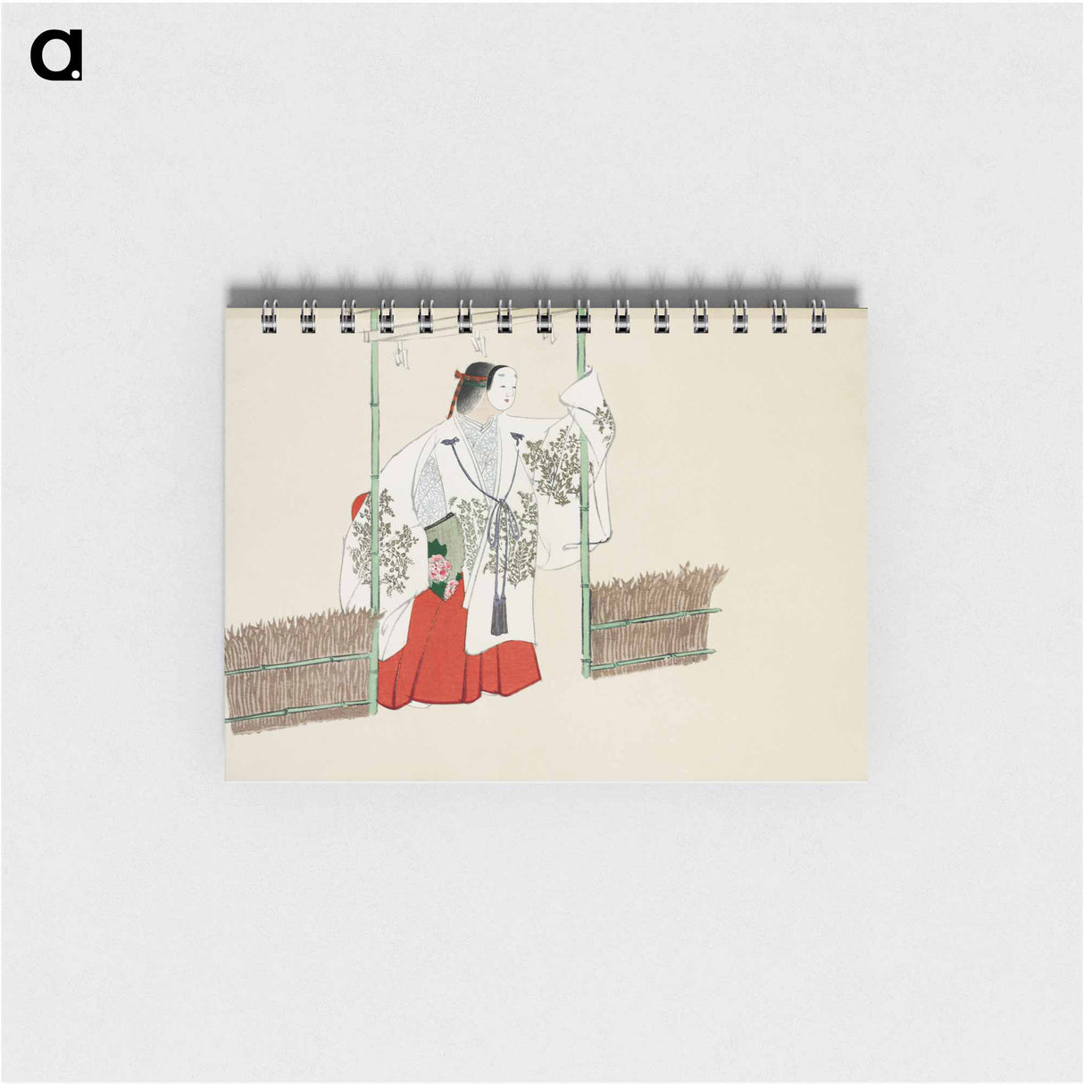 Masked man from Momoyogusa–Flowers of a Hundred Generations - 神坂 雪佳 Memo.