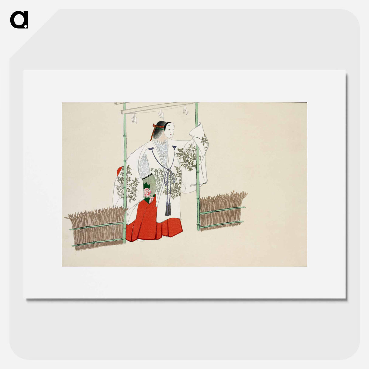 Masked man from Momoyogusa–Flowers of a Hundred Generations - 神坂 雪佳 Poster.