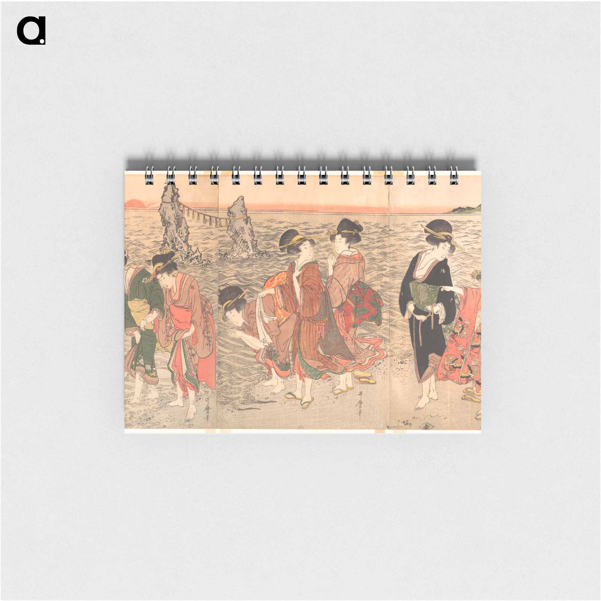 Women Worshipping the Rising Sun between the Twin Rocks at Ise - 喜多川 歌麿 Memo.