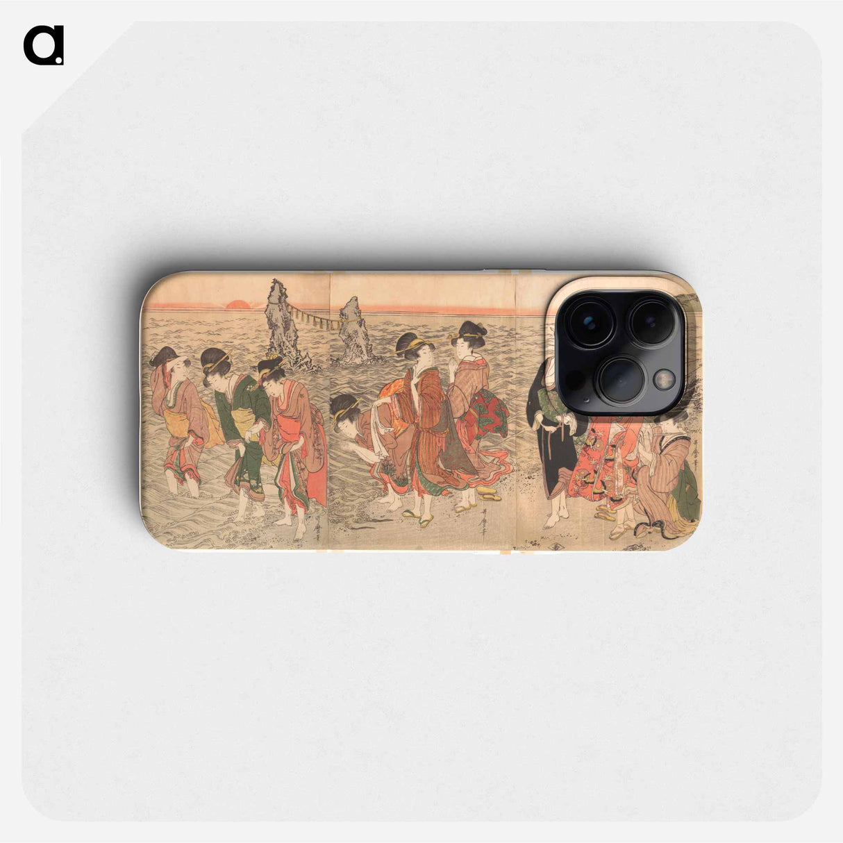 Women Worshipping the Rising Sun between the Twin Rocks at Ise - 喜多川 歌麿 Phone Case.