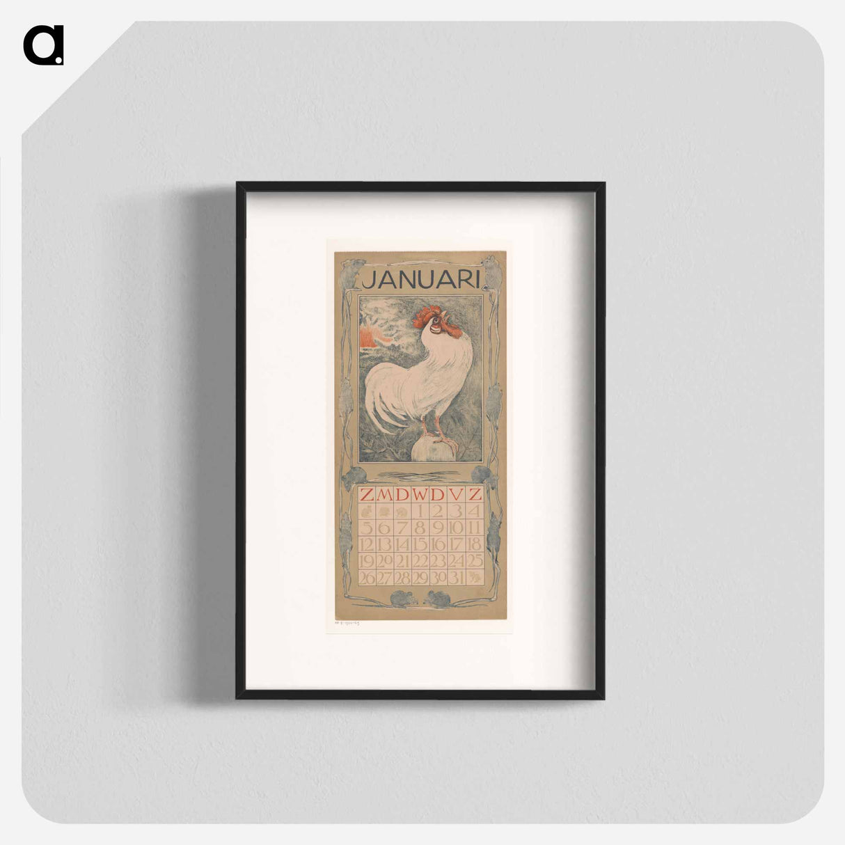 Calendar January with the moon - Theo van Hoytema Poster.