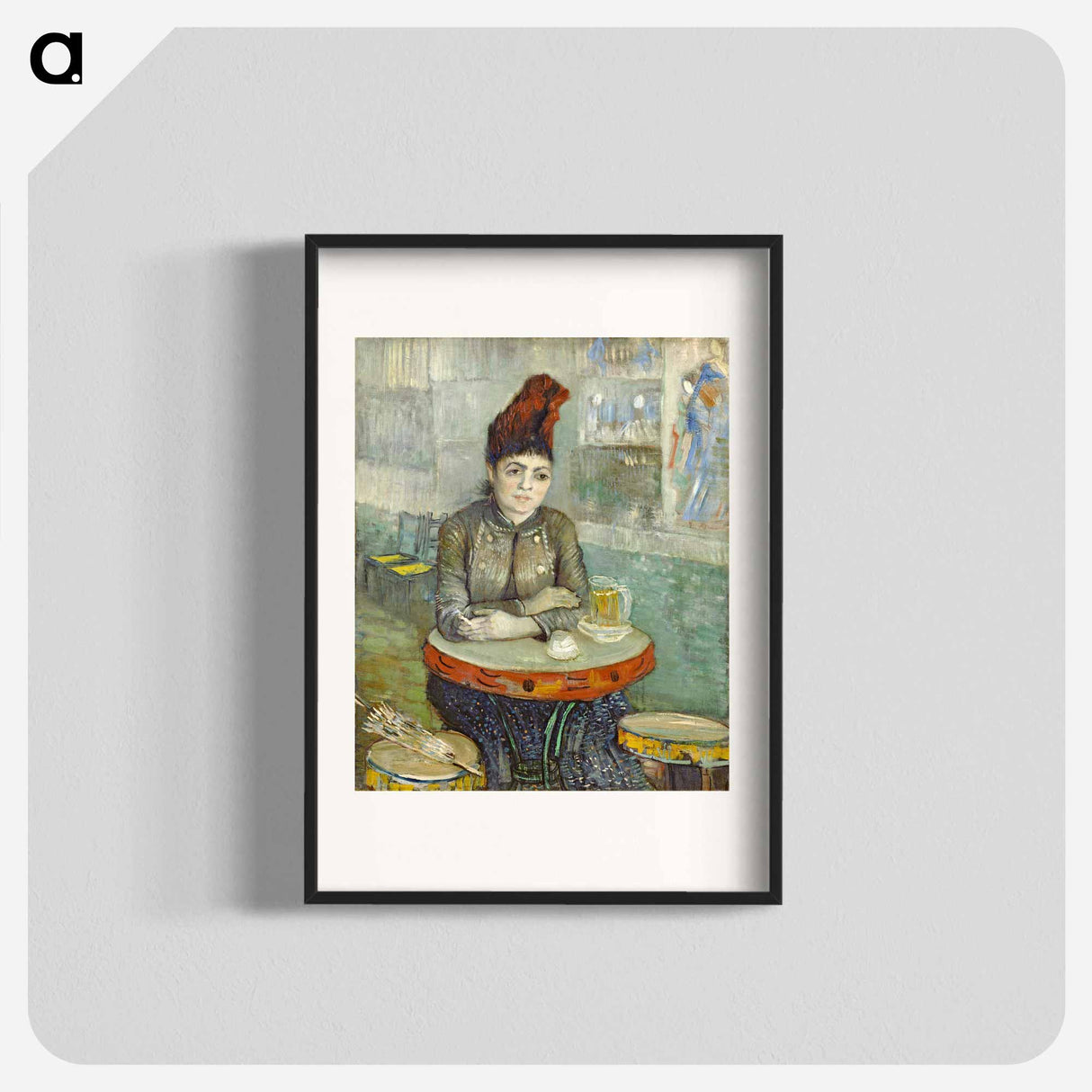 アートポスター-Agostina Segatori Sitting in the Café du Tambourin - フィンセント ファン ゴッホ Poster.