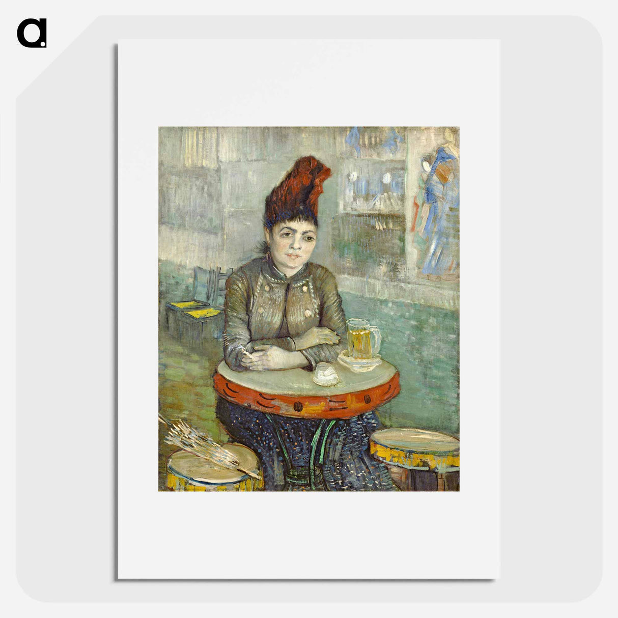 アートポスター-Agostina Segatori Sitting in the Café du Tambourin - フィンセント ファン ゴッホ Poster.