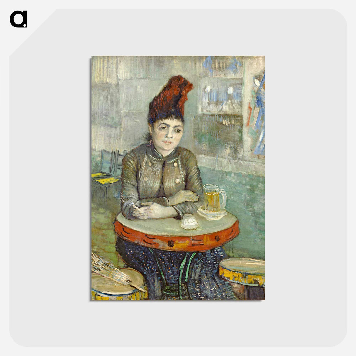アートポストカード-Agostina Segatori Sitting in the Café du Tambourin - フィンセント ファン ゴッホ Postcard.