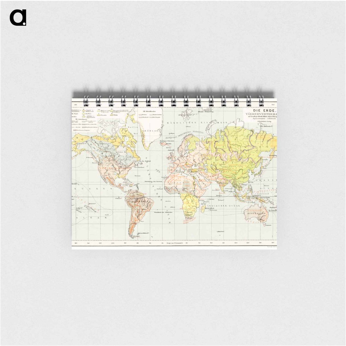 Die Erde. Eine allgemeine Erd- und Länderkunde - アンティーク地図 Memo.