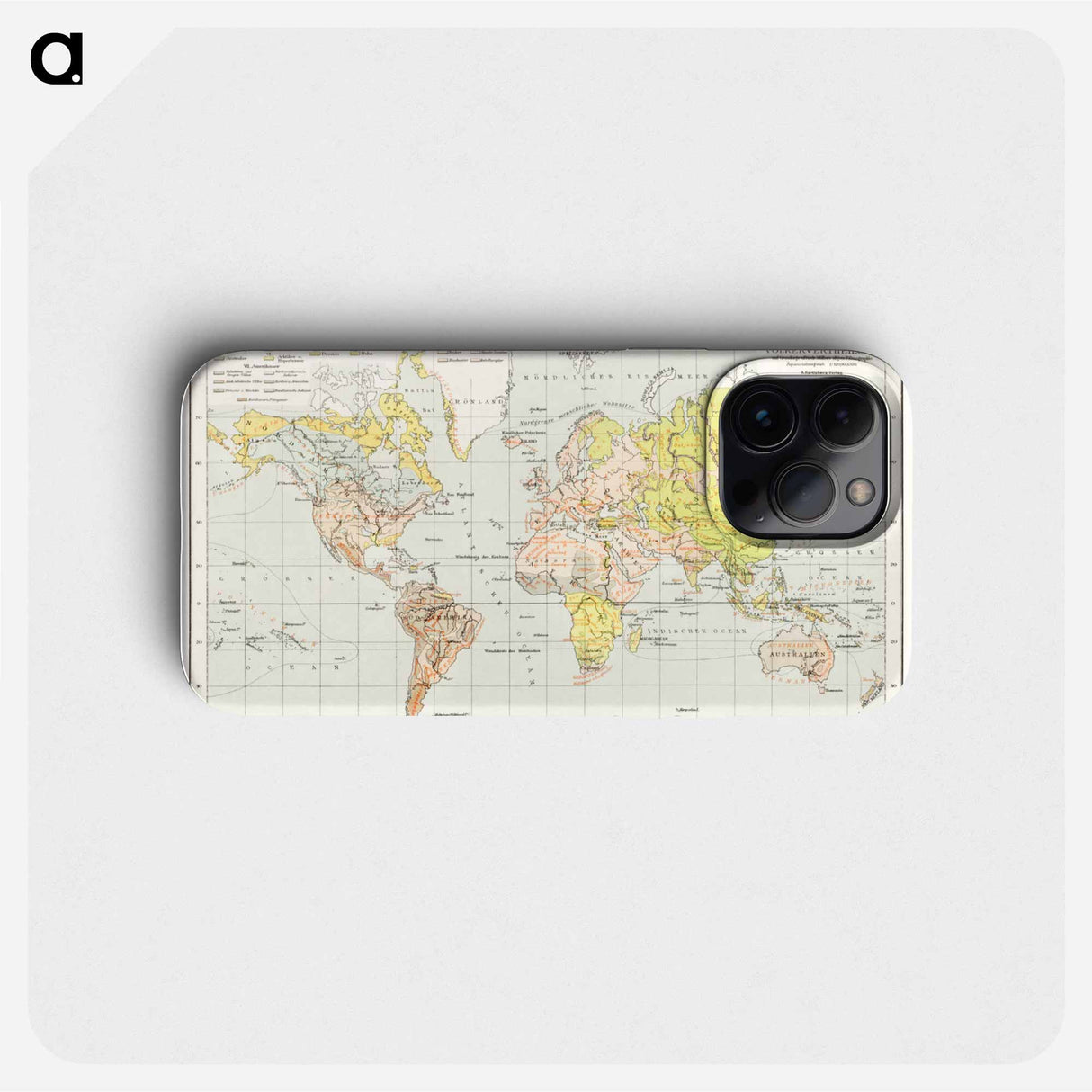 Die Erde. Eine allgemeine Erd- und Länderkunde - アンティーク地図 Phone Case.