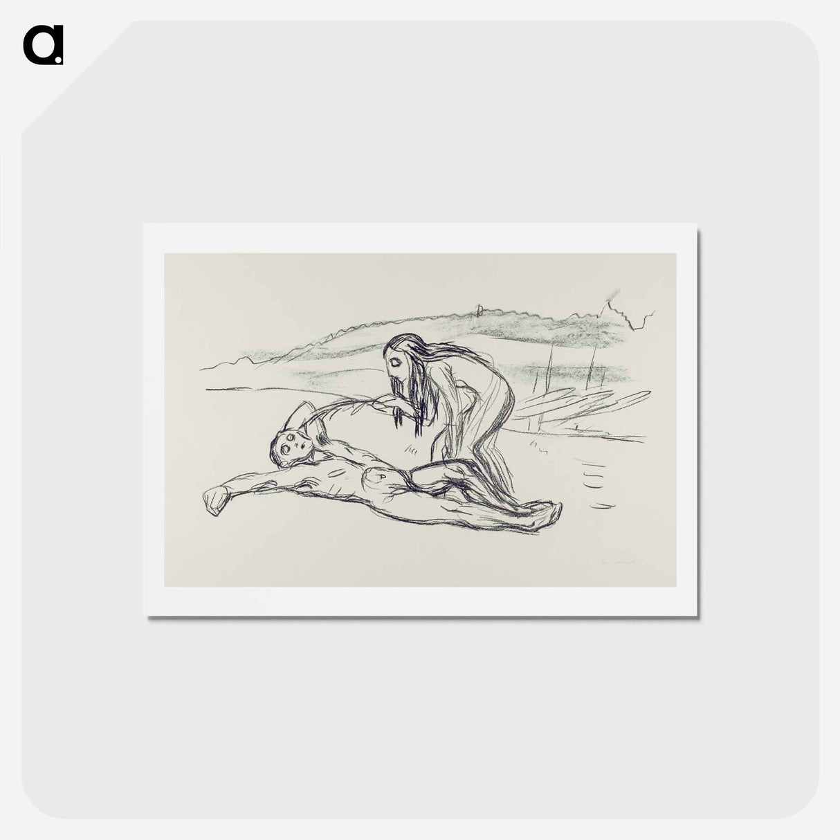 アートポストカード-Alpha and Omega - エドヴァルド ムンク Postcard.
