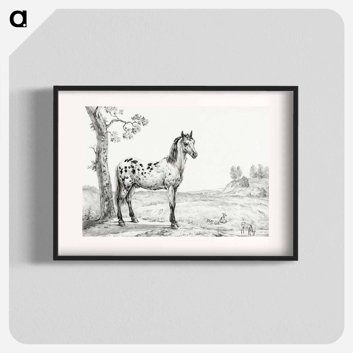 Standing mottled horse - ジャン ベルナール Poster.