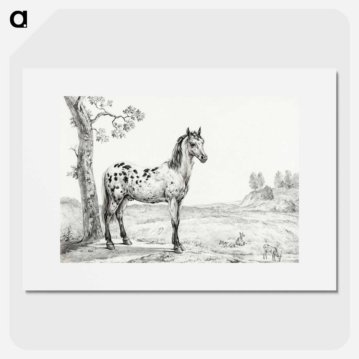 Standing mottled horse - ジャン ベルナール Poster.