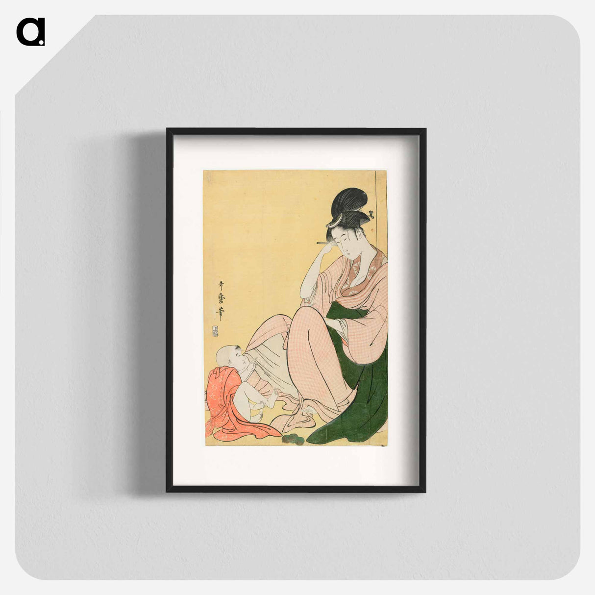 Glue mixed on the woman's sash - 喜多川 歌麿 Poster.