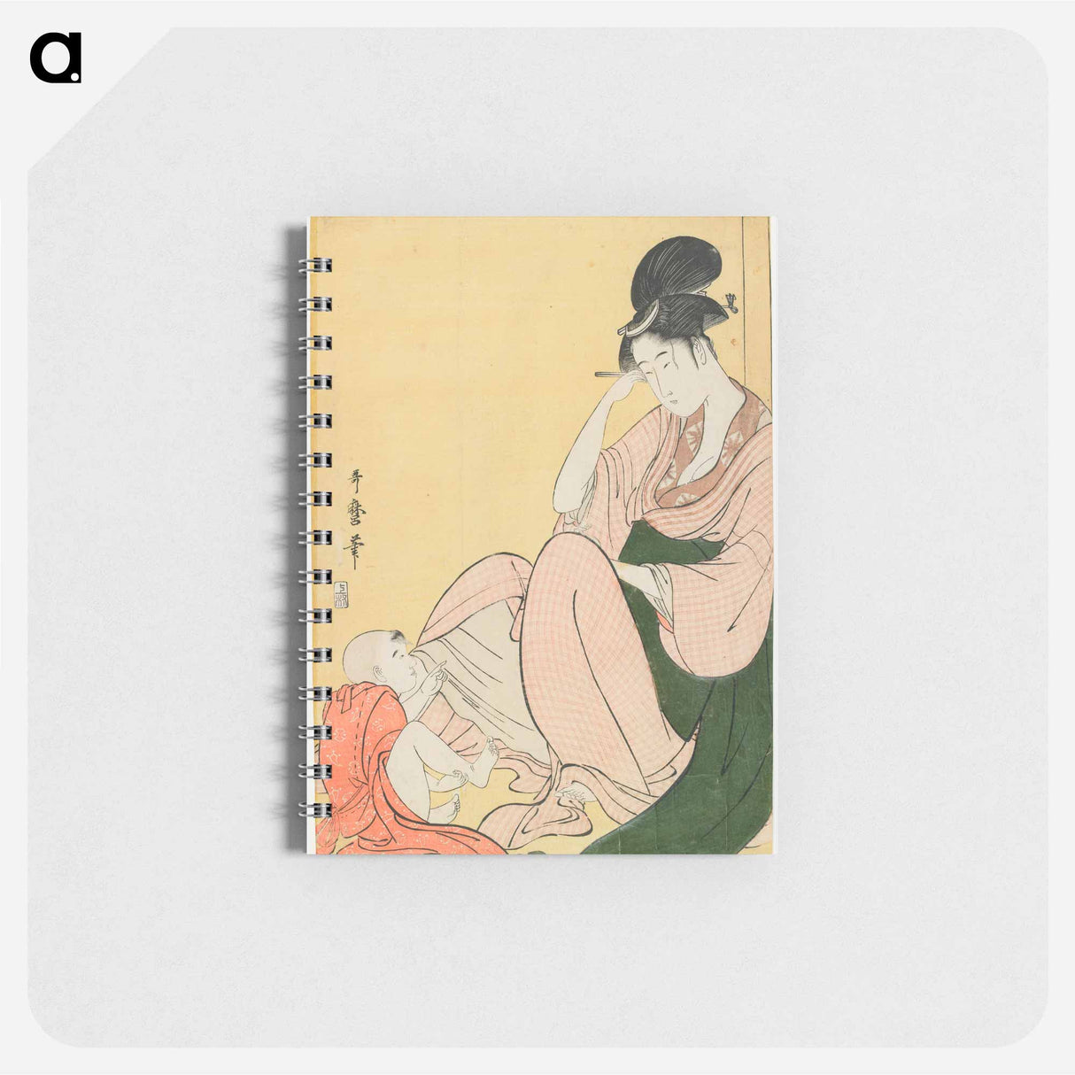 Glue mixed on the woman's sash - 喜多川 歌麿 Memo.