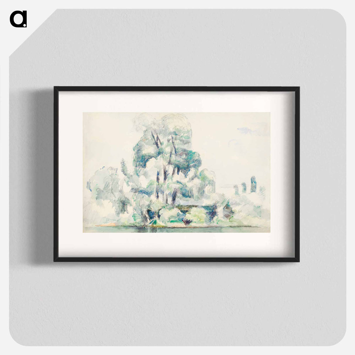 Banks of the Seine at Médan - Paul Cézanne Poster.