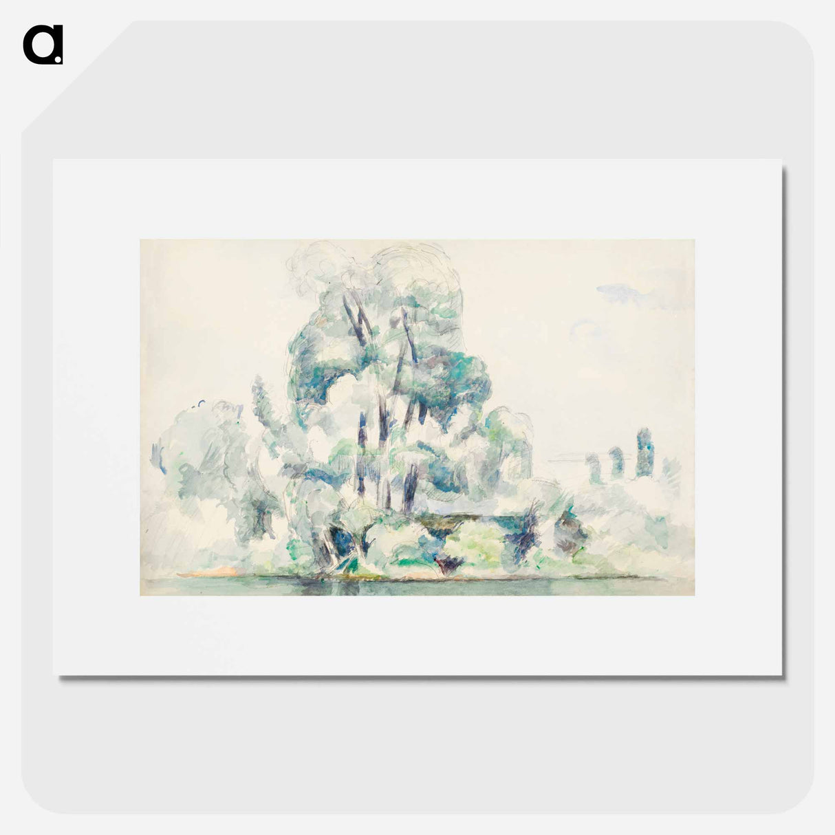 Banks of the Seine at Médan - Paul Cézanne Poster.