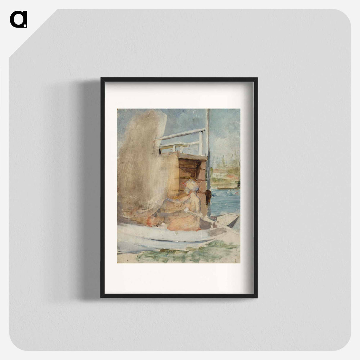 Nainen veneessä laiturin luona - アルバート エーデルフェルト Poster.