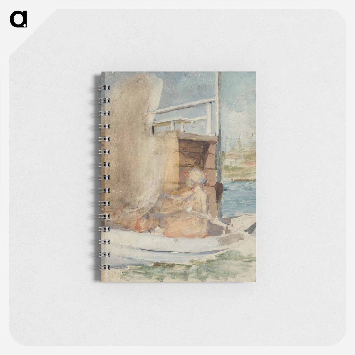 Nainen veneessä laiturin luona - アルバート エーデルフェルト Memo.