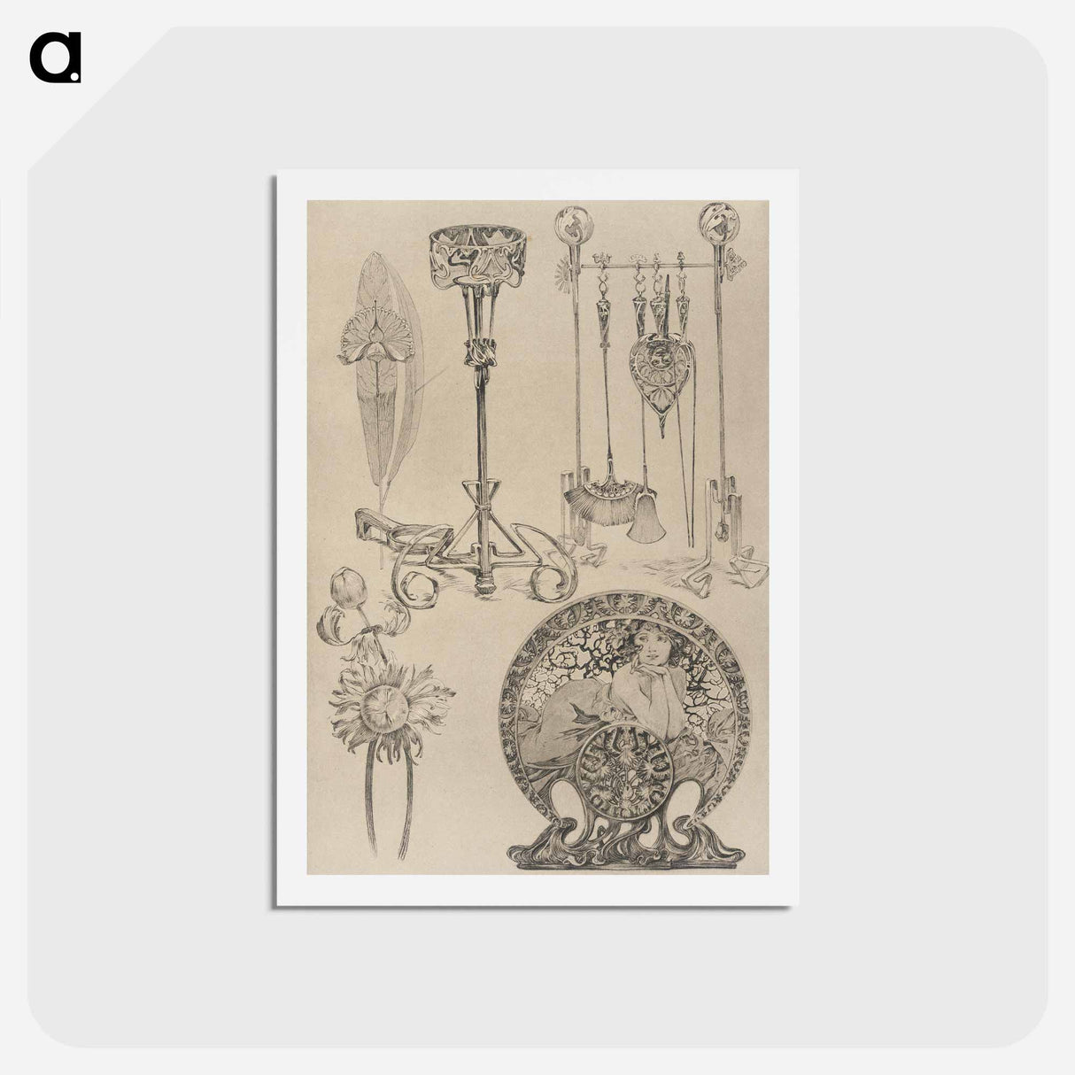 Untitled - アルフォンス ミュシャ Postcard.