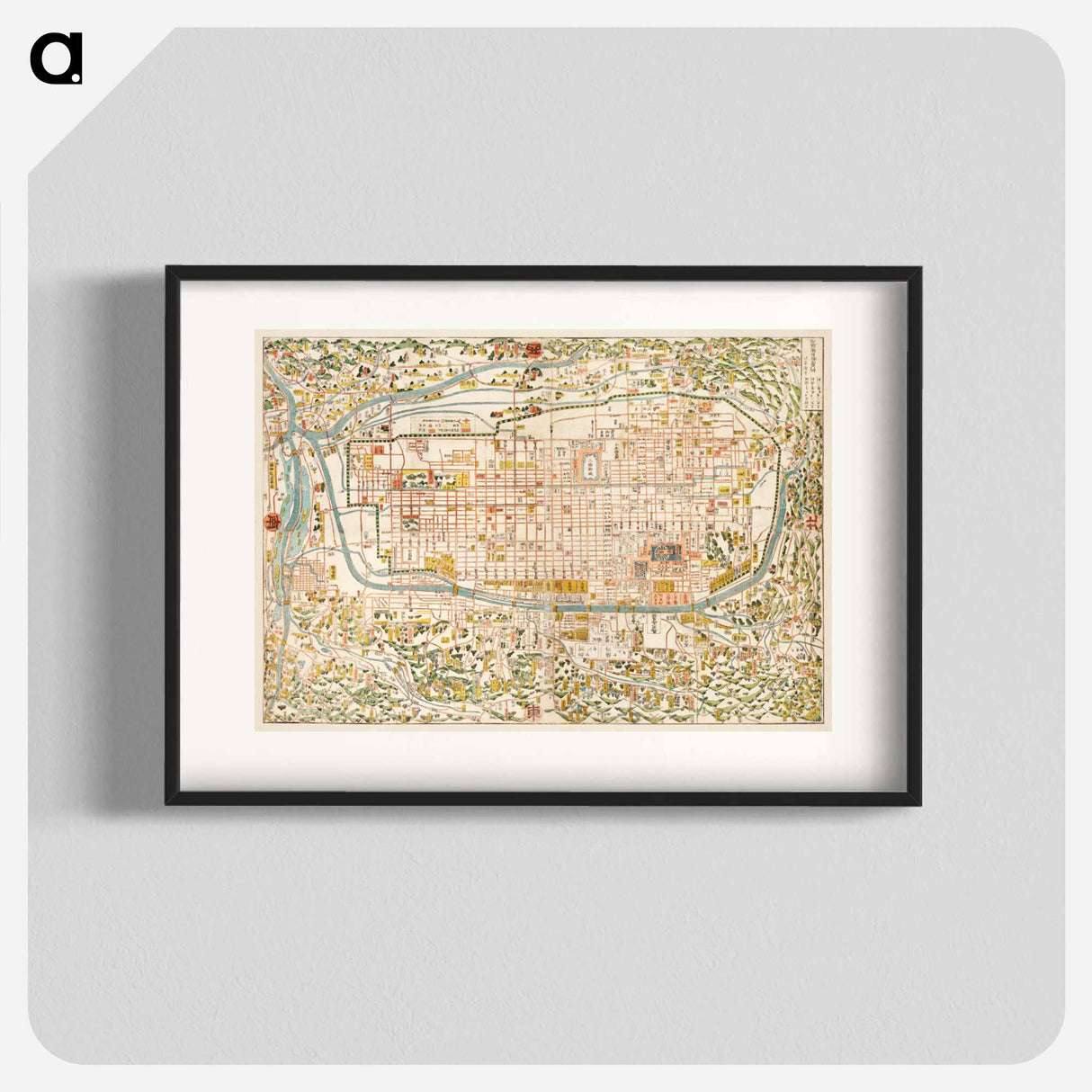 Map of Kyoto - アンティーク地図 Poster.